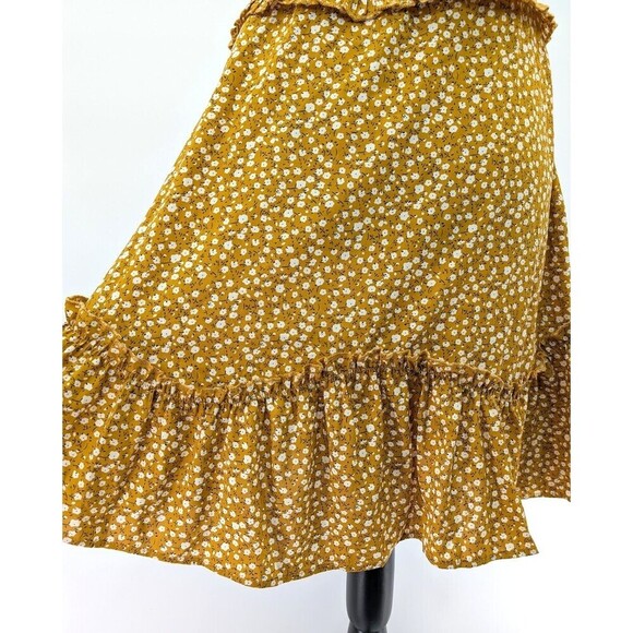 2 Boho Dress Women Medium Multicolor Ditsy Floral Print Smocked Ruffled Coquette - Picture 11 of 15